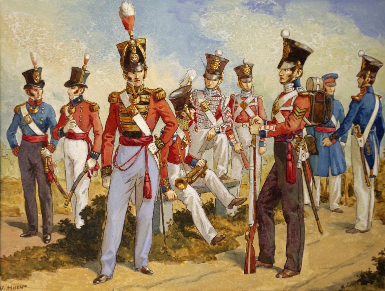 Uniformen der Royal Marines 1815-1850, ca. 1924 von Victor Huen