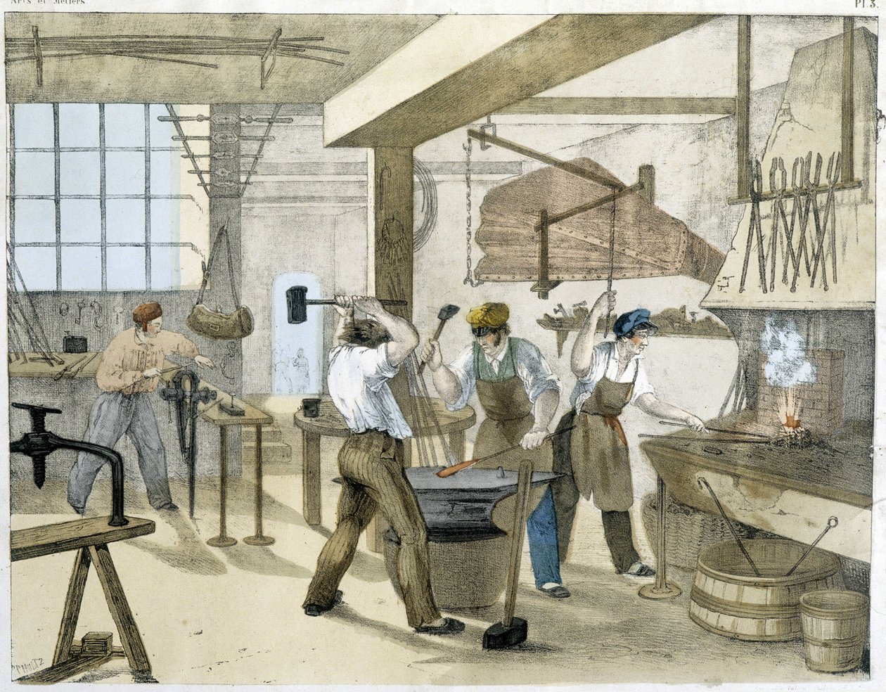Der Schlosser, Lithografie von Janson. 19. Jahrhundert. von Victor Janson