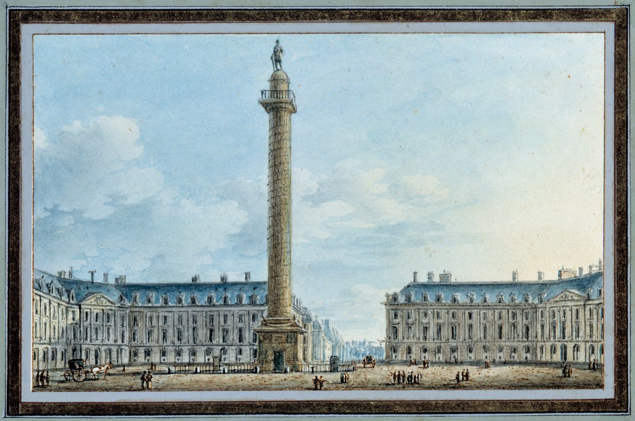 Ansicht der Vendôme-Säule in Paris Aquarell von Victor Jean Nicolle (1754-1828) Um 1810 von Victor Jean Nicolle