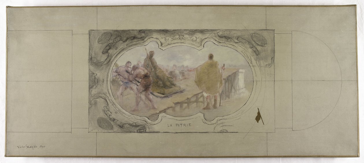 Skizze für die Lobau-Galerie im Pariser Rathaus: Das Vaterland von Victor Jean Pierre Maziès