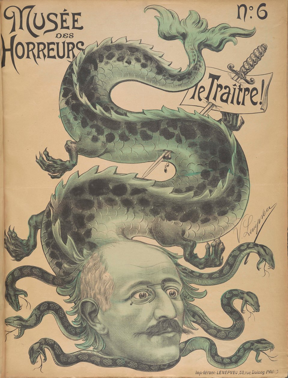 Musée des Horreurs Galerie der Schrecken: Alfred Dreyfus, 1899 von Victor Lenepveu