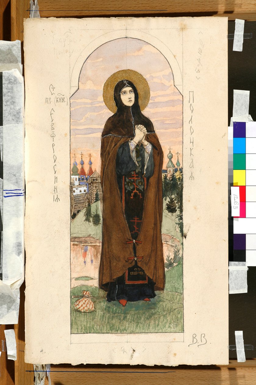 Porträt von Euphrosyne von Polotsk (1110-1173) von Victor Mikhailovich Vasnetsov
