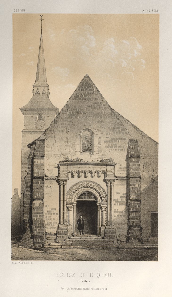Kirche von Requeil (Sarthe) von Victor Petit