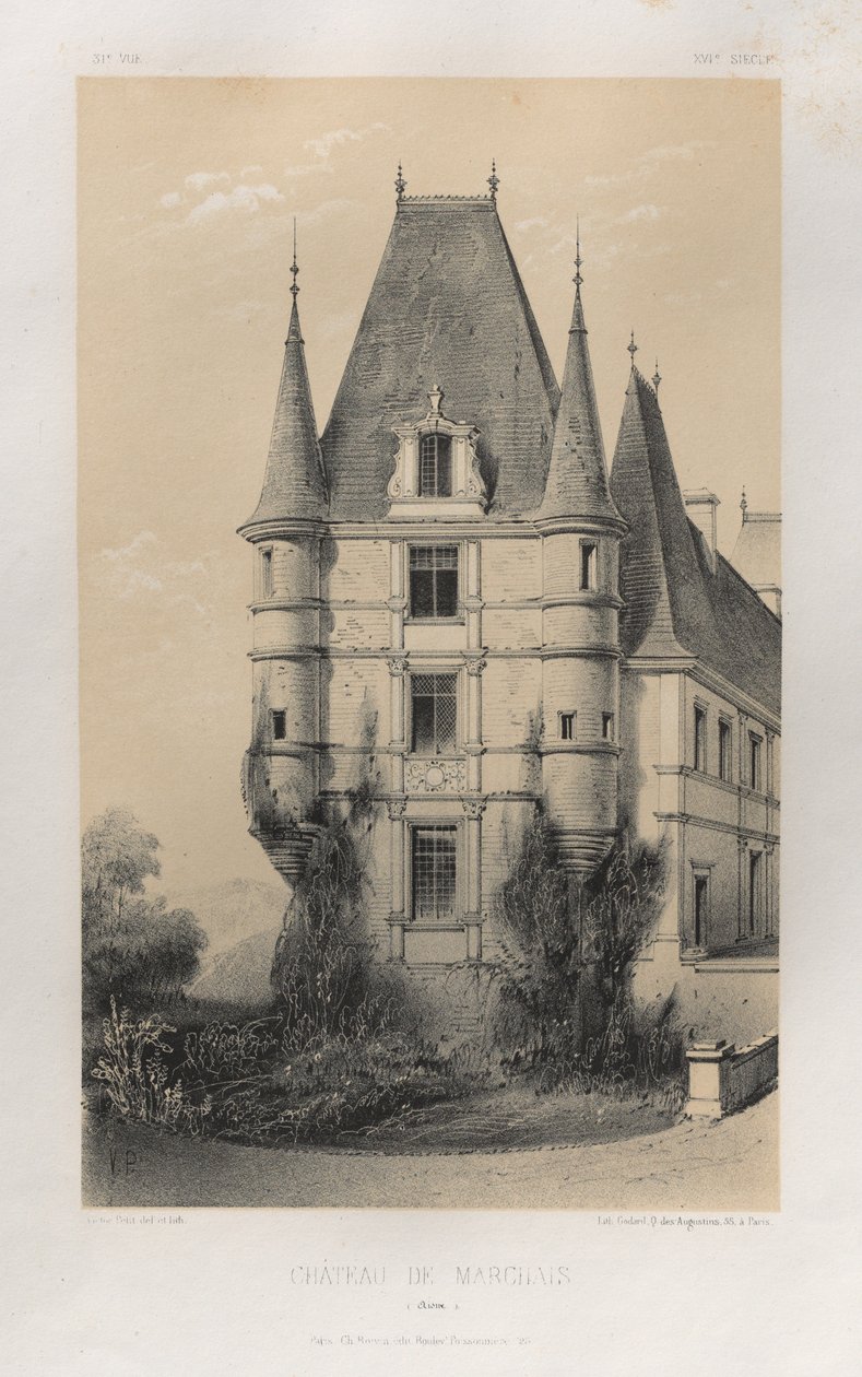 Château De Marchais Aisne, 1860 von Victor Petit