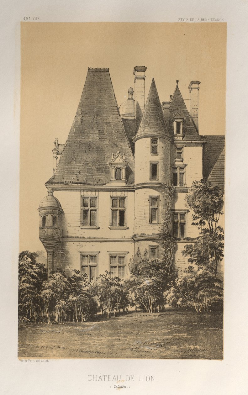 Pl. 49, Château De Lion Calvados, 1860 von Victor Petit