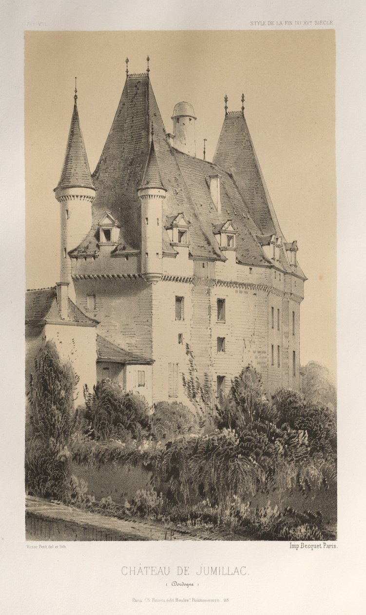 Pl. 51, Château De Jumillac Dordogne, 1860 von Victor Petit