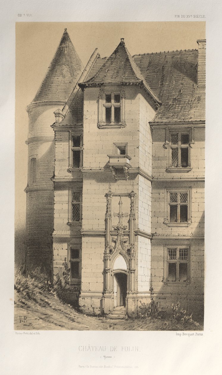 Pl. 62, Château De Folin Yonne, 1860 von Victor Petit