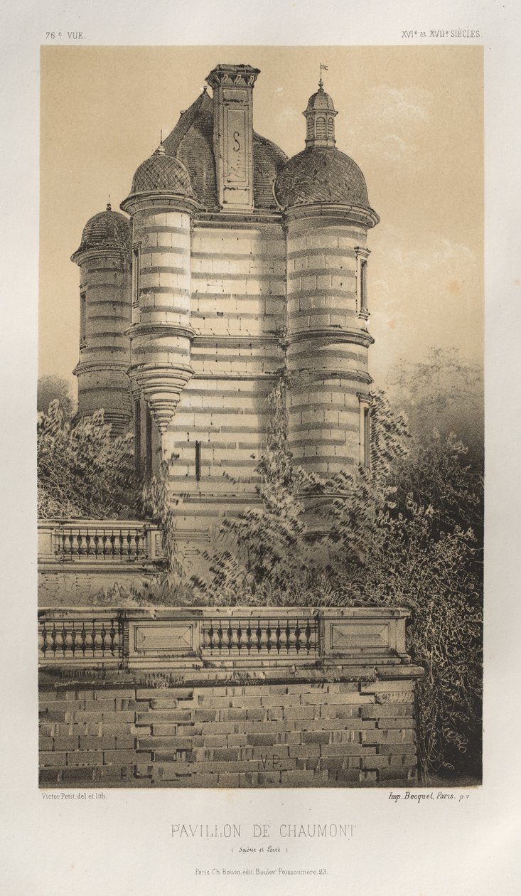 Pl. 76, Pavillon De Chaumont Saône et Loire, 1860 von Victor Petit