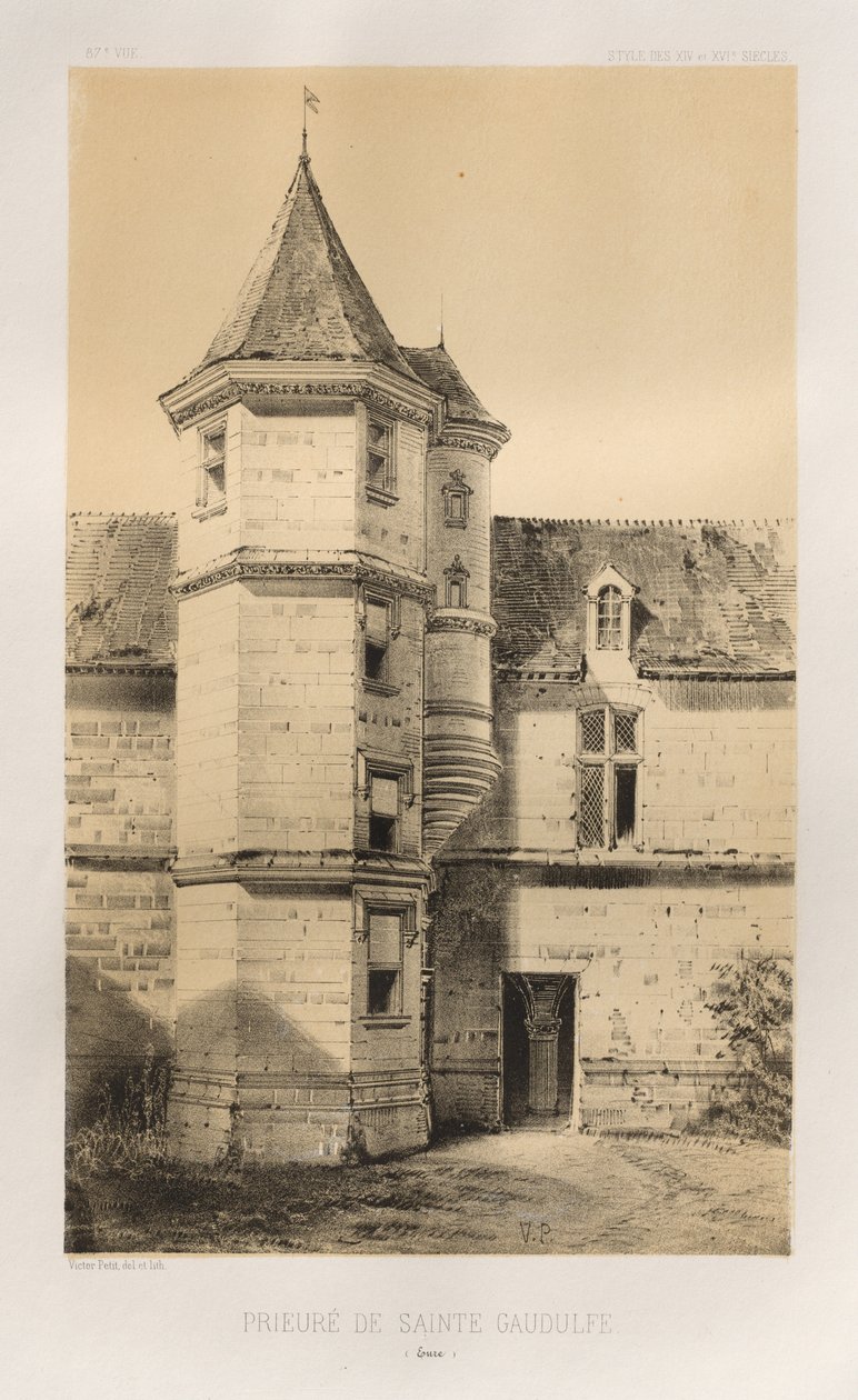 Pl. 87, Prieuré de Sainte Gaudulfe Eure, 1860 von Victor Petit