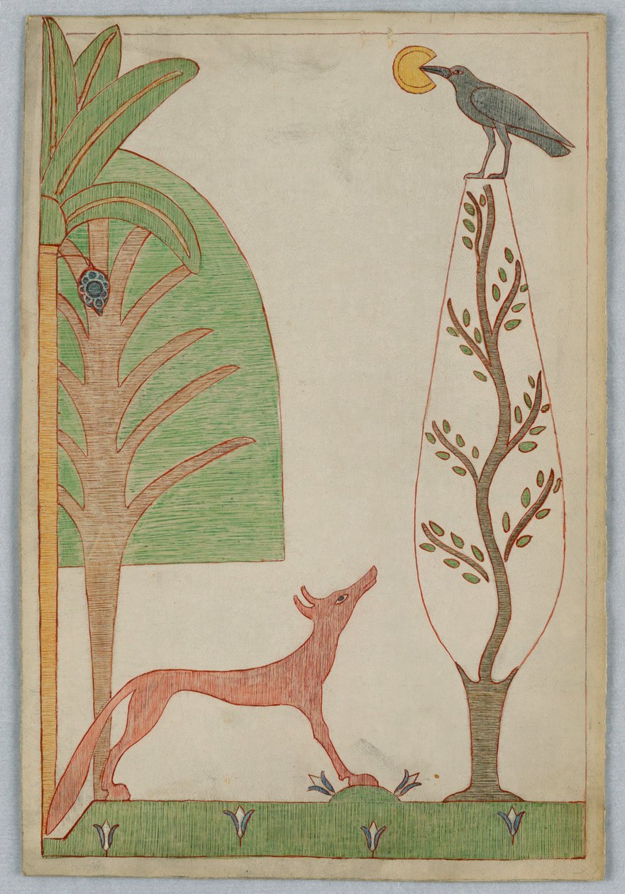 Der Fuchs und die Krähe, Illustration zu Äsops Fabeln von Victor Wilbour