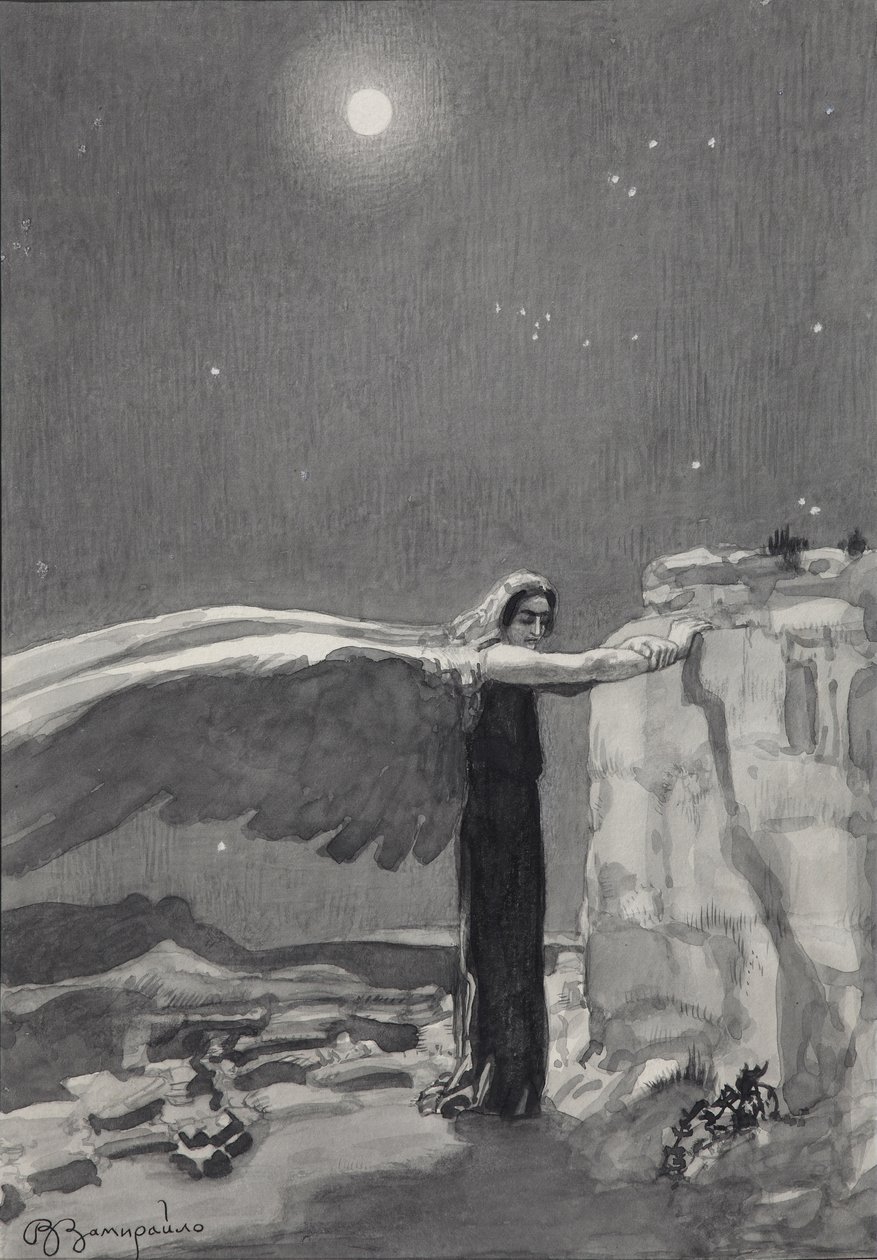 Illustration zum Gedicht Der Dämon von Mikhail Lermontov, 1913-1914 von Viktor Dmitrievich Zamiraylo