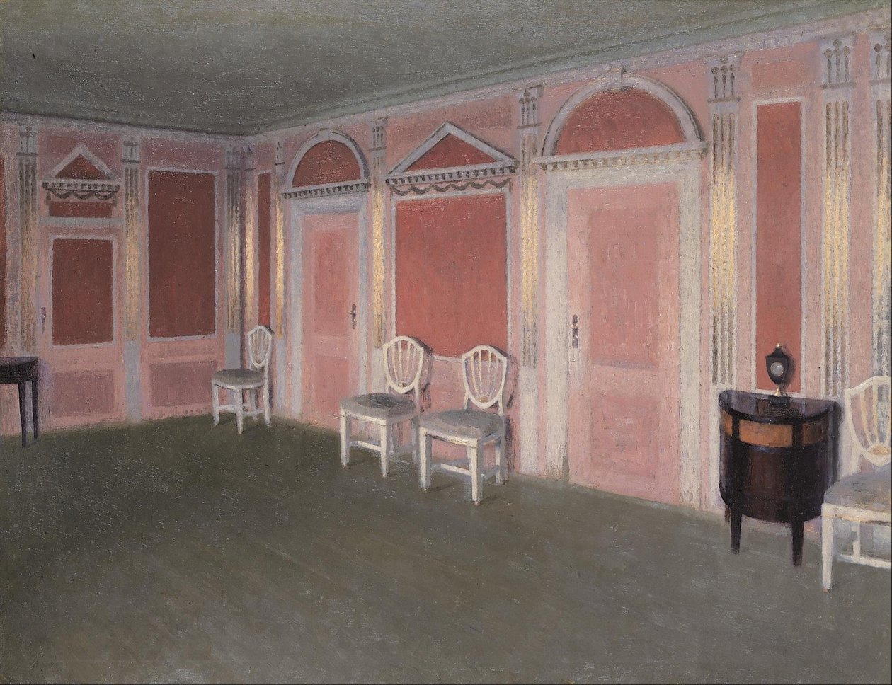 Interieur im Louis-seize-Stil. Aus dem Haus des Künstlers. Rahbeks Allé von Vilhelm Hammershøi