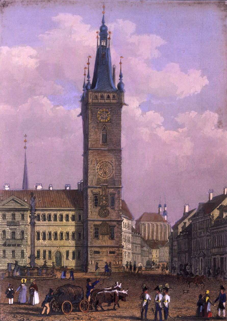 Neues Rathaus, Prag, 1847 von Vincenc Morstadt