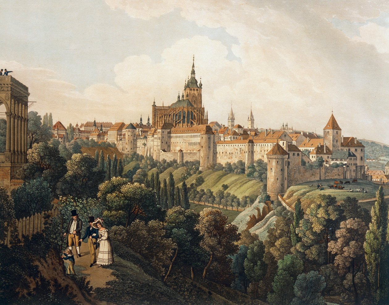 Blick auf Prag vom Belvedere von Vincenc Morstadt