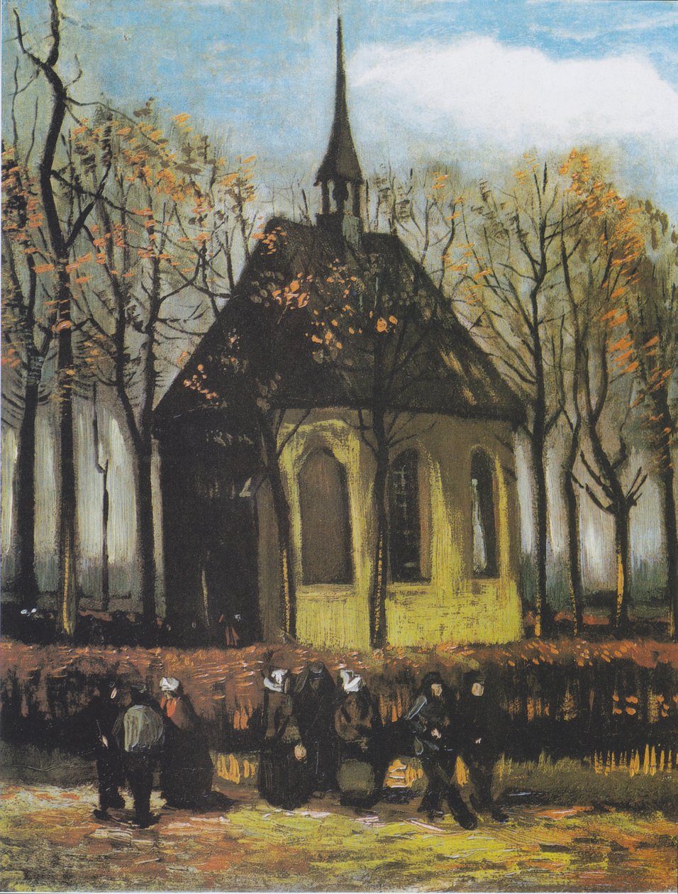 Die Kirche von Nuenen mit Kirchgängern von Vincent van Gogh