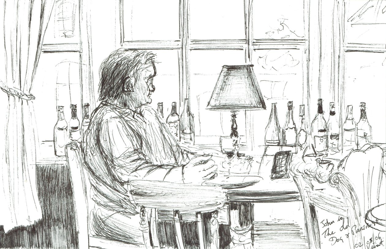 Mann in einer Kneipe nach dem Essen, 2006 von Vincent Alexander Booth