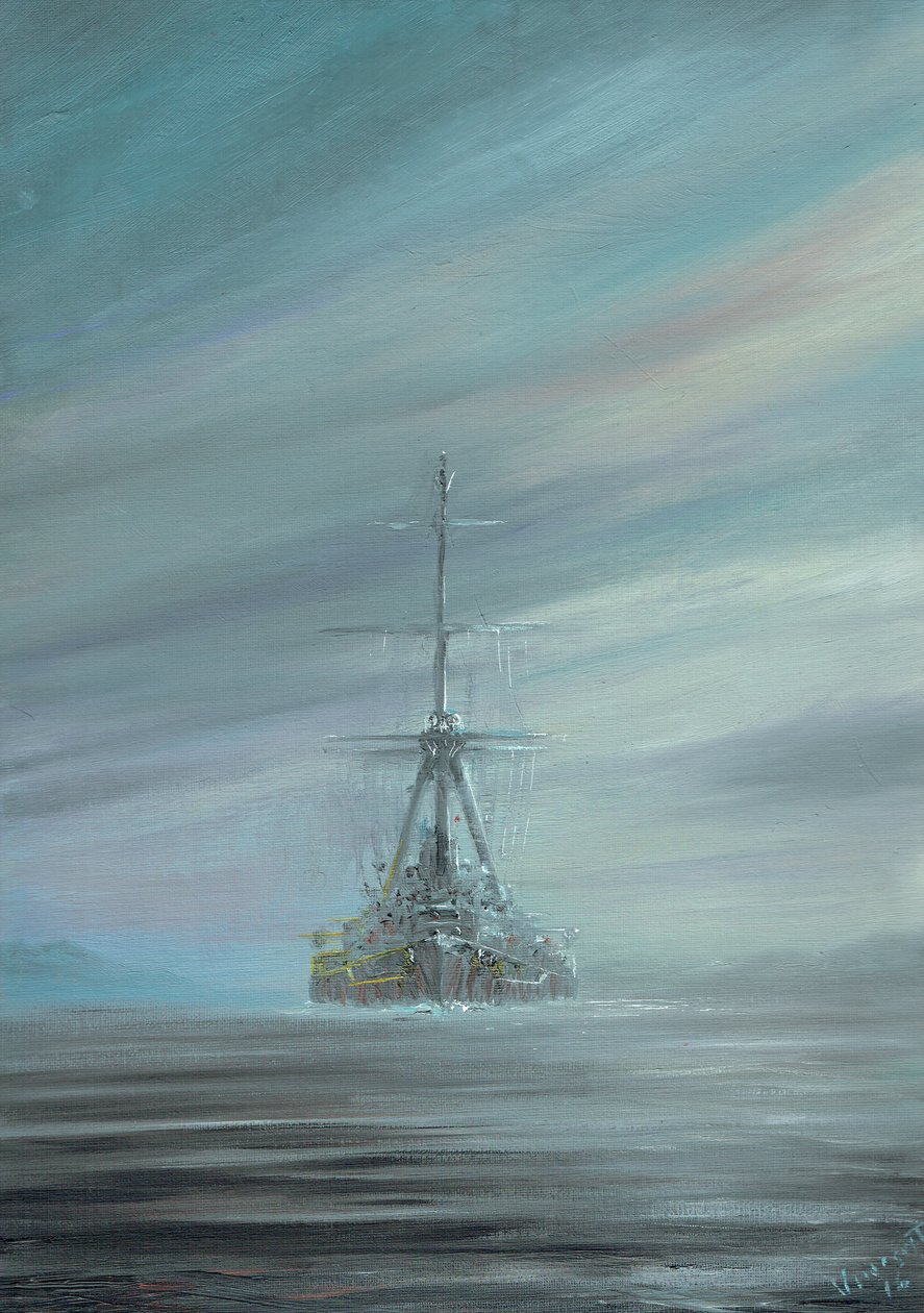 SMS Derfflinger Scapa Flow 1919, 2016 von Vincent Alexander Booth