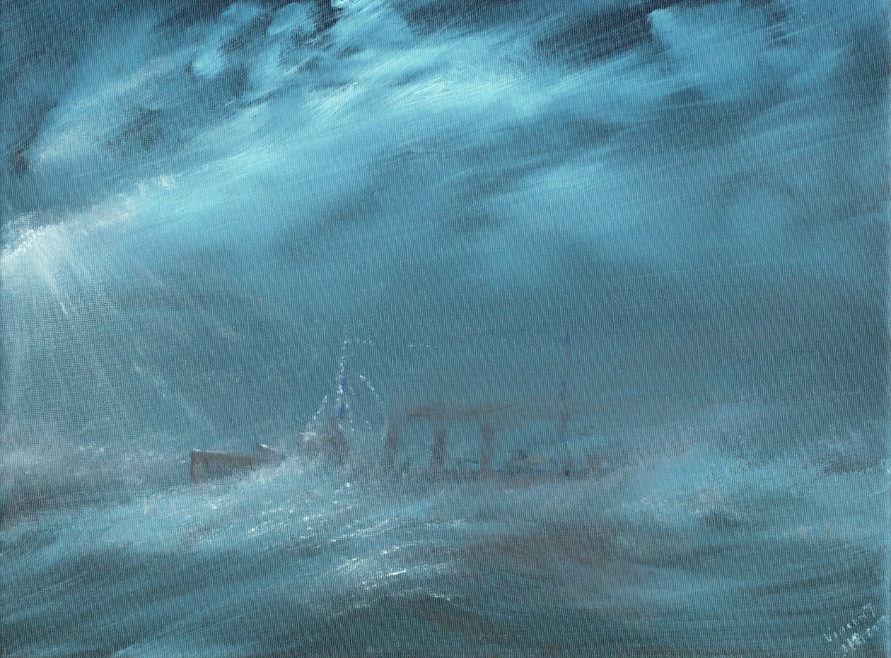 US-Zerstörer in einem Sturm auf See 1917, 2019 von Vincent Alexander Booth