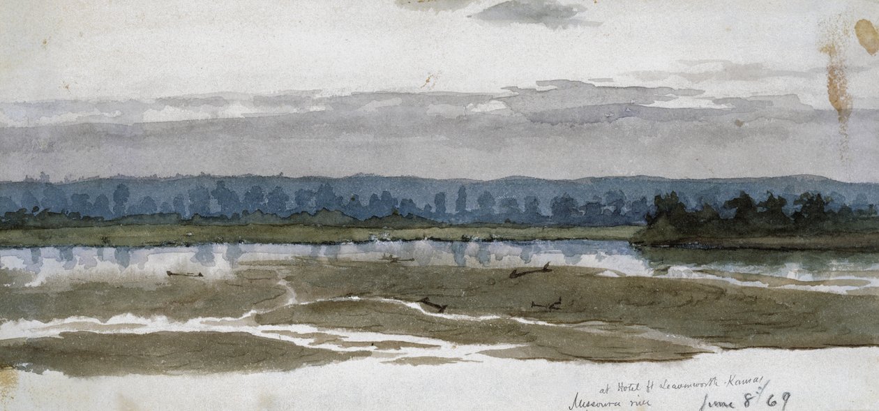 Im Hotel, Fort Leavenworth, Kansas, Missouri River, 8. Juni 1869 von Vincent Colyer