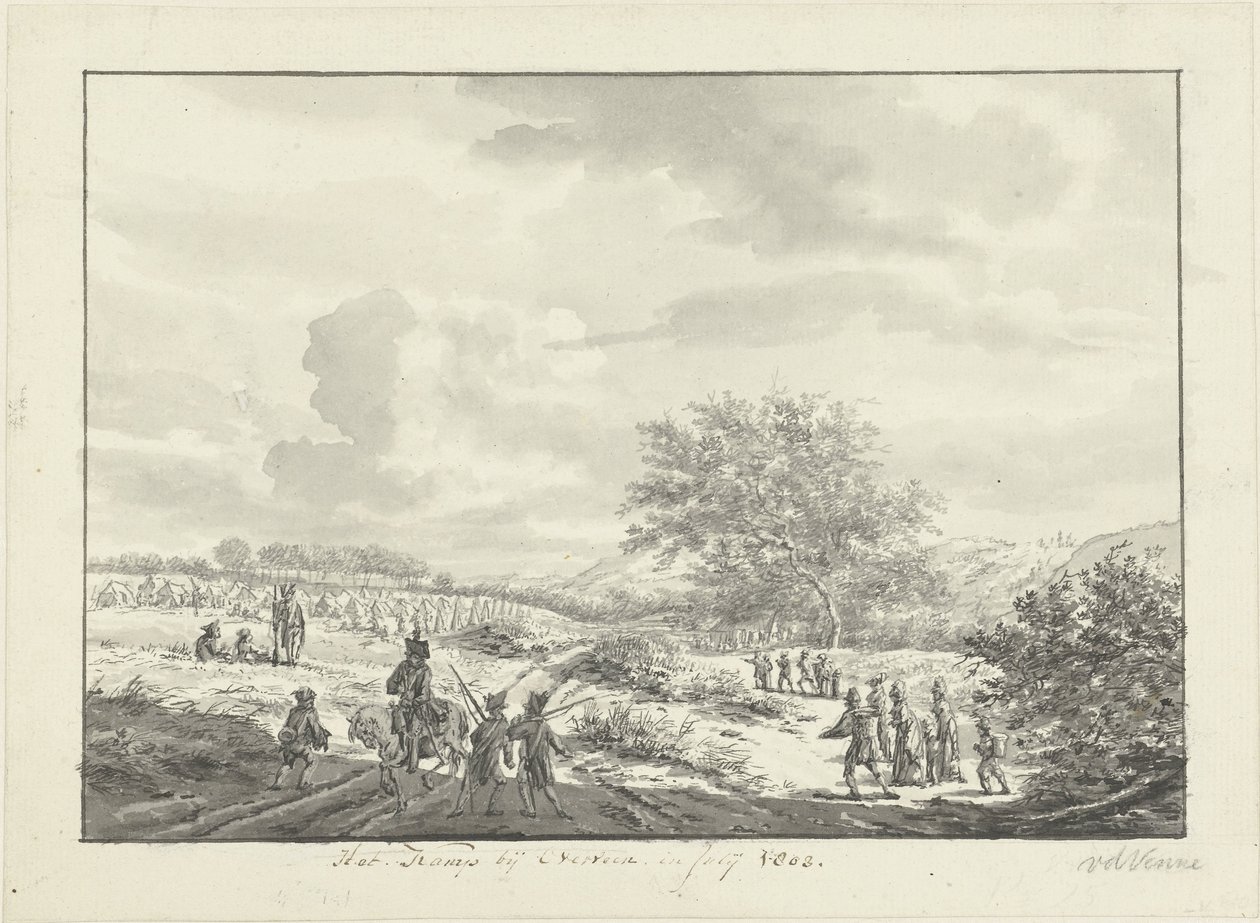 Militärlager in den Dünen bei Overveen im Juli 1803 von Vincent Jansz. van der Vinne