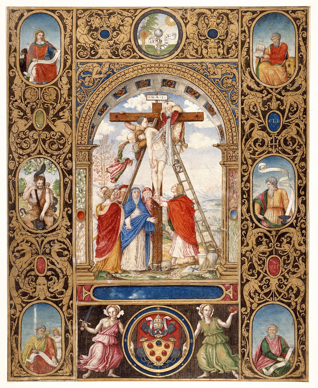 Marlay Cutting IT.34: Die Kreuzabnahme und Randfragmente aus einem Missale von Papst Clemens VII., nach 1523 von Vincent Raymond