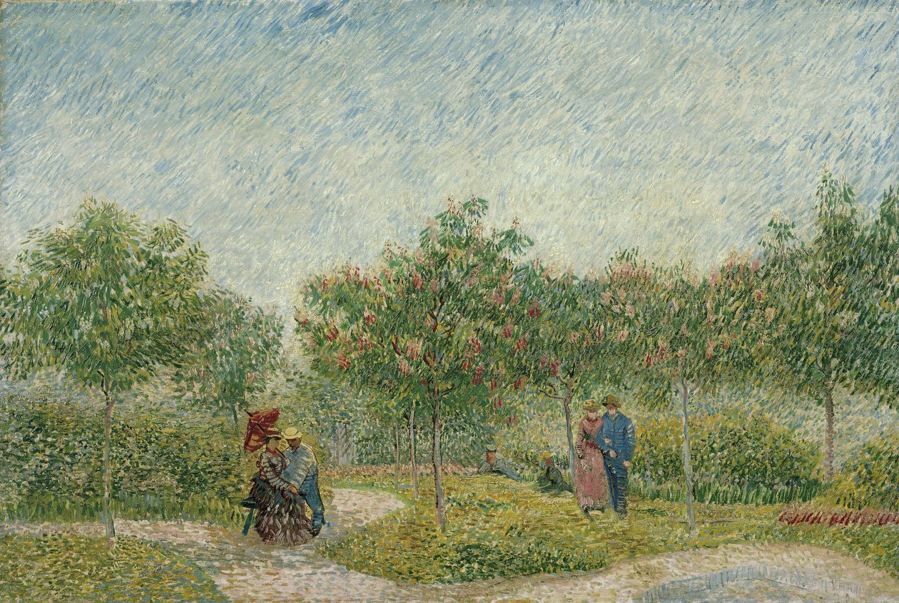 Garten in Montmartre mit Liebespaaren von Vincent van Gogh