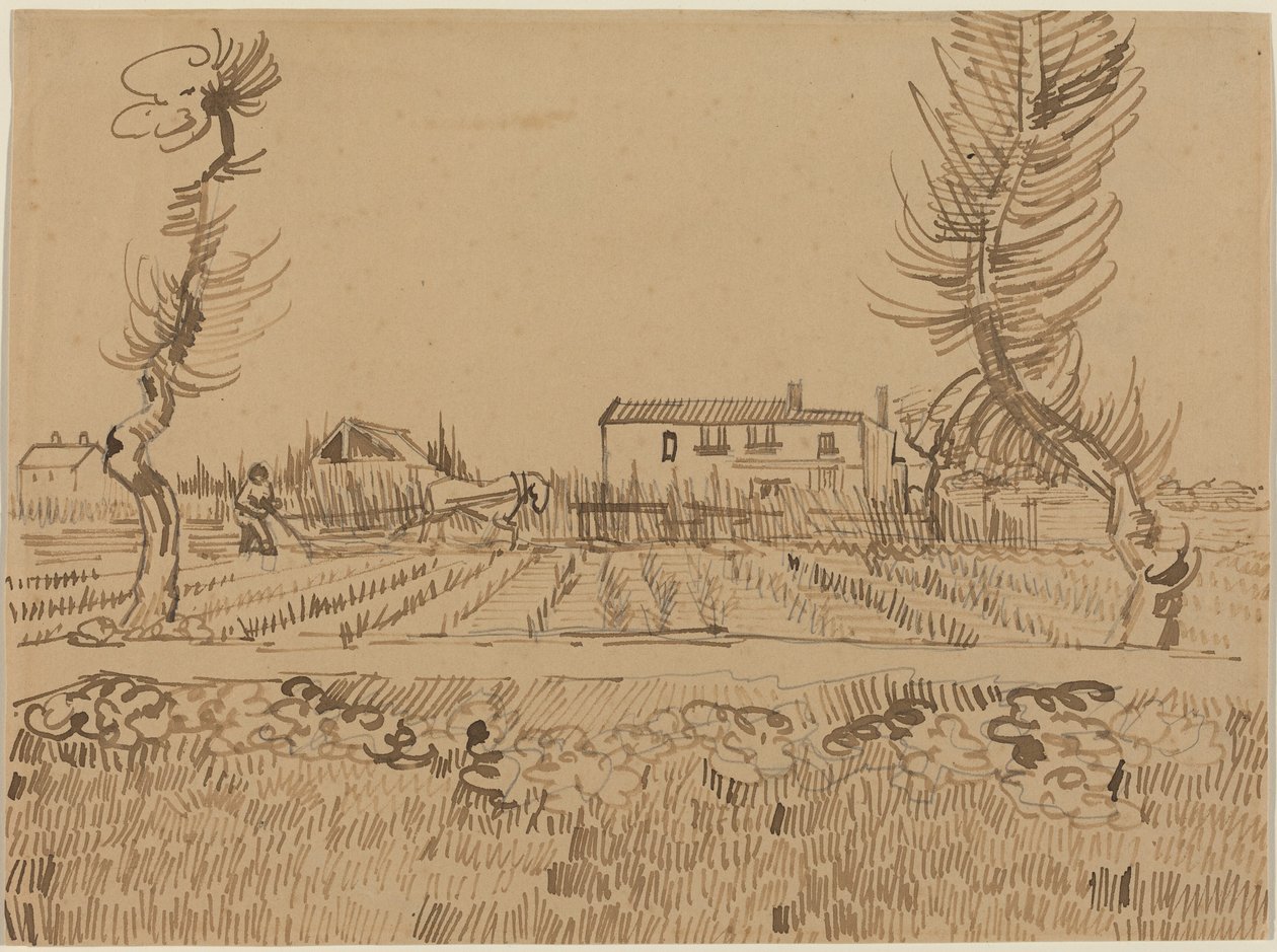 Pflüger auf den Feldern bei Arles von Vincent van Gogh