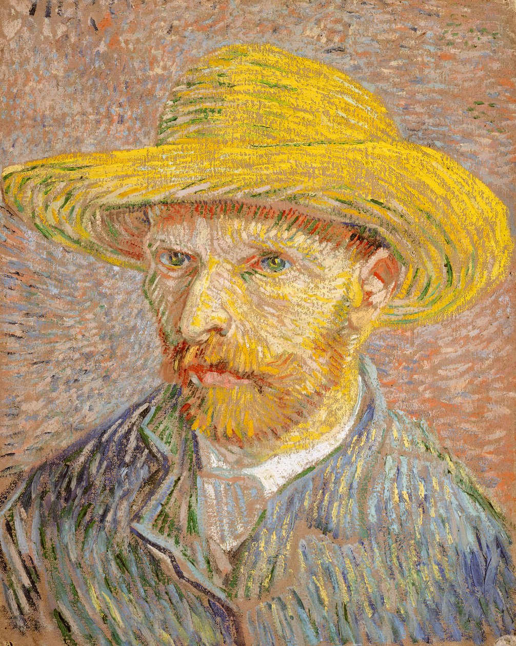 Selbstporträt mit Strohhut, Rückseite: Die Kartoffelschälerin, 1887 von Vincent van Gogh