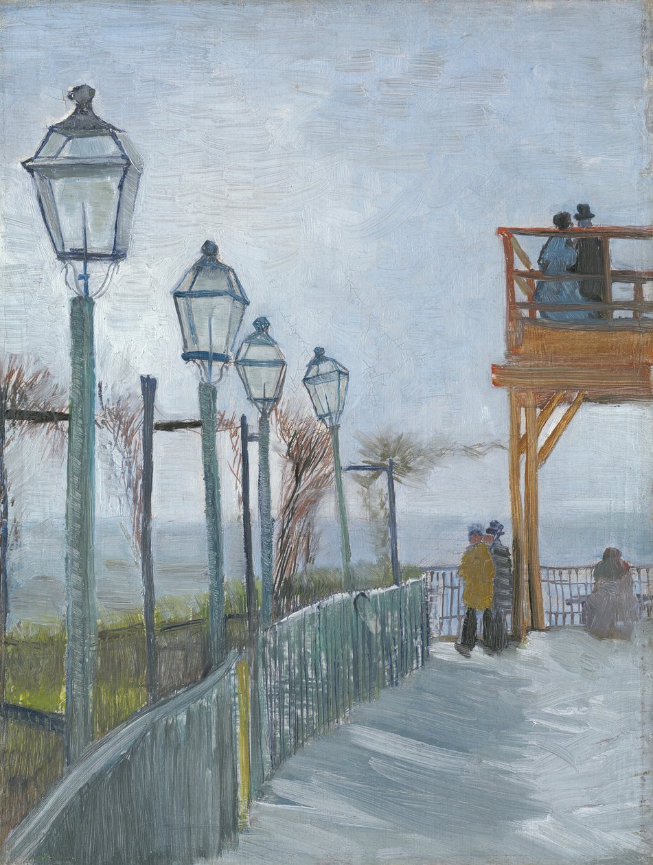 Terrasse und Aussichtsplattform am Moulin de Blute-Fin, Montmartre, frühes 1887 von Vincent van Gogh