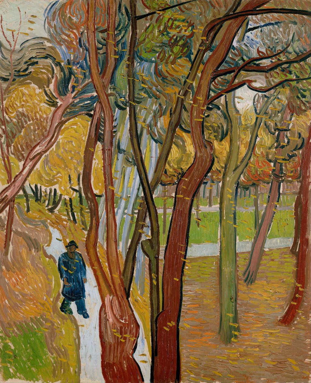 Der Garten des Saint-Paul-Krankenhauses, Der Fall der Blätter, 1889 von Vincent van Gogh