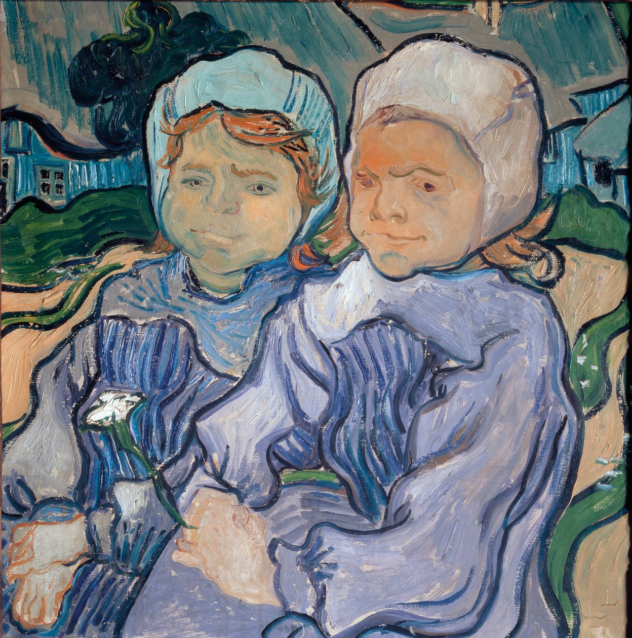 Zwei kleine Mädchen, Juni 1890 von Vincent van Gogh