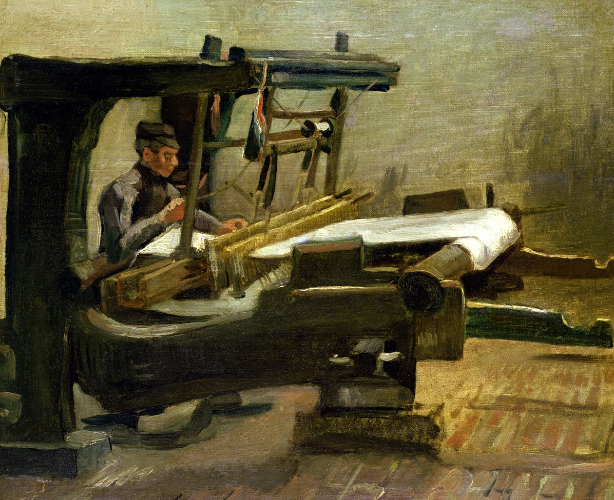 Weber am Webstuhl, nach rechts gewandt, 1884 von Vincent van Gogh