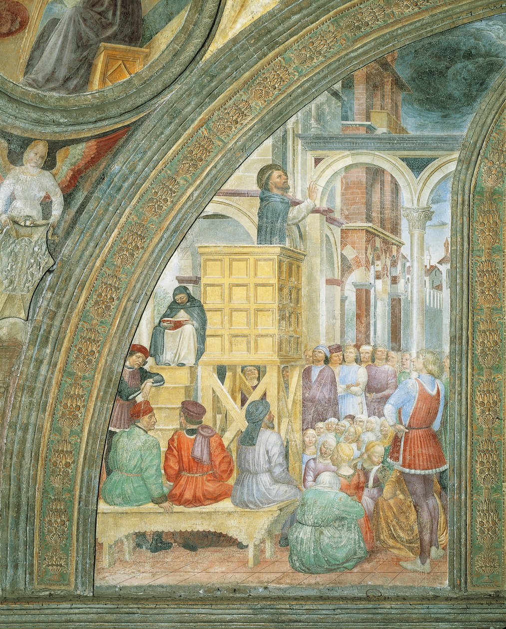 Das Wunder der Wolke, Detail aus Geschichten des Heiligen Petrus Märtyrer, von Vincenzo Foppa von Vincenzo Foppa