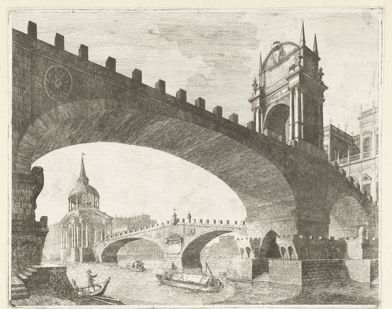 Zwei Brücken über einen Fluss von Vincenzo Mazzi