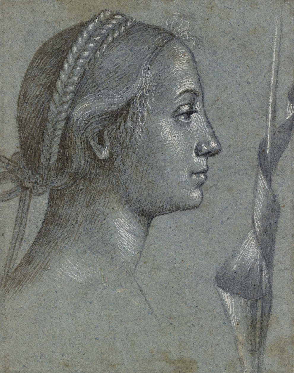 Recto: Kopf einer Frau mit einem Wimpel um einen Pfahl gewickelt von Vittore Carpaccio