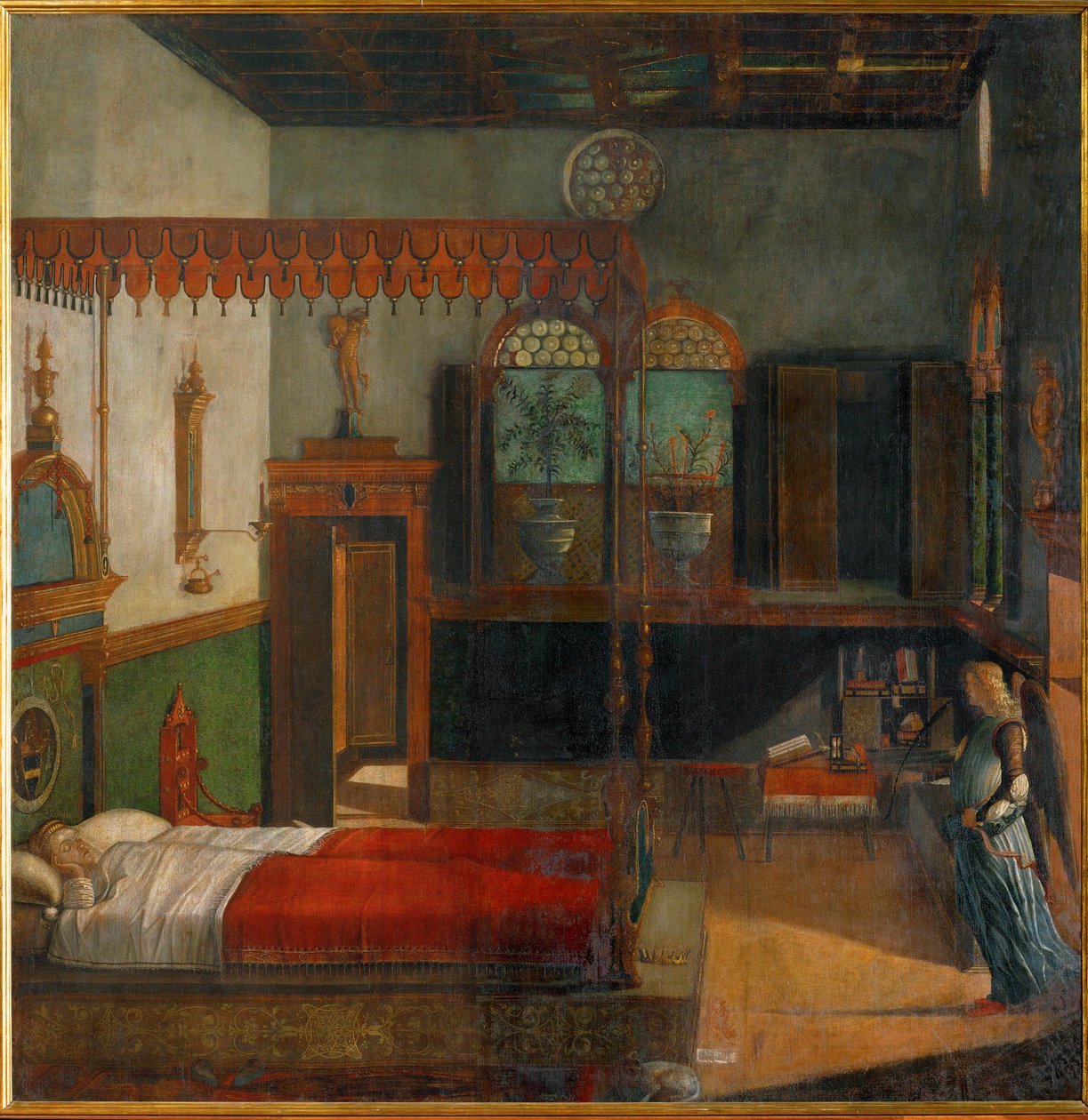 Die heilige Ursula träumt von ihrem kommenden Martyrium, angekündigt von einem Engel von Vittore Carpaccio