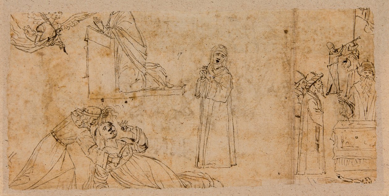 Studien für eine Verkündigung; für das Martyrium der Heiligen Agatha; für eine trauernde Madonna von Vittore Carpaccio