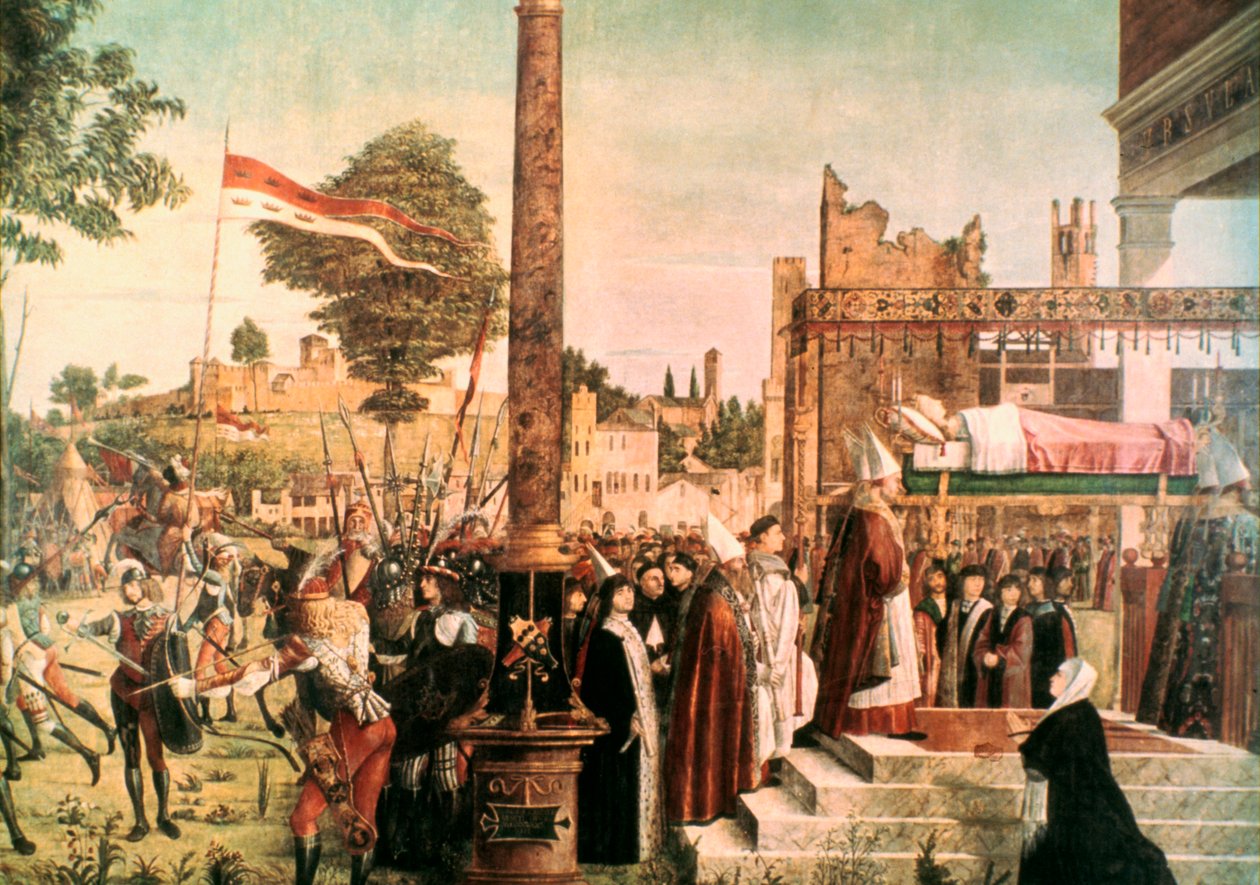 Die Legende der hl. Ursula: Martyrium und Beerdigung der hl. Ursula, 1493 von Vittore Carpaccio