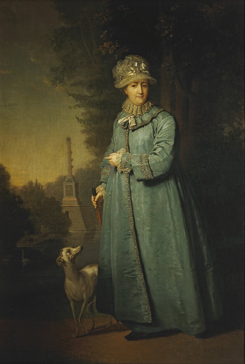 Porträt von Katharina II., Kaiserin von Russland im Park von Vladimir Borovikovskiy