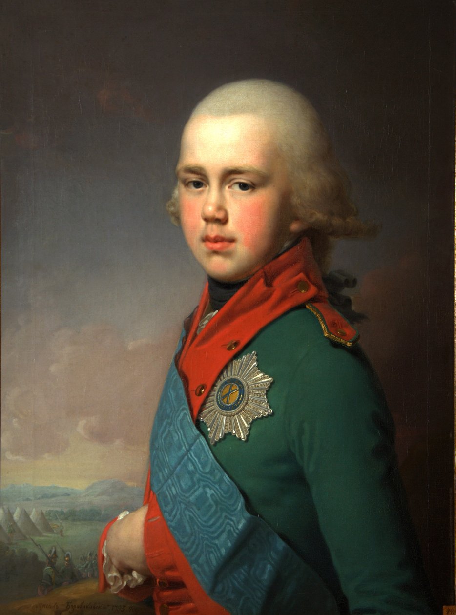 Porträt von Großherzog Konstantin Pawlowitsch von Russland 1779-1831, 1795 von Vladimir Lukich Borovikovsky