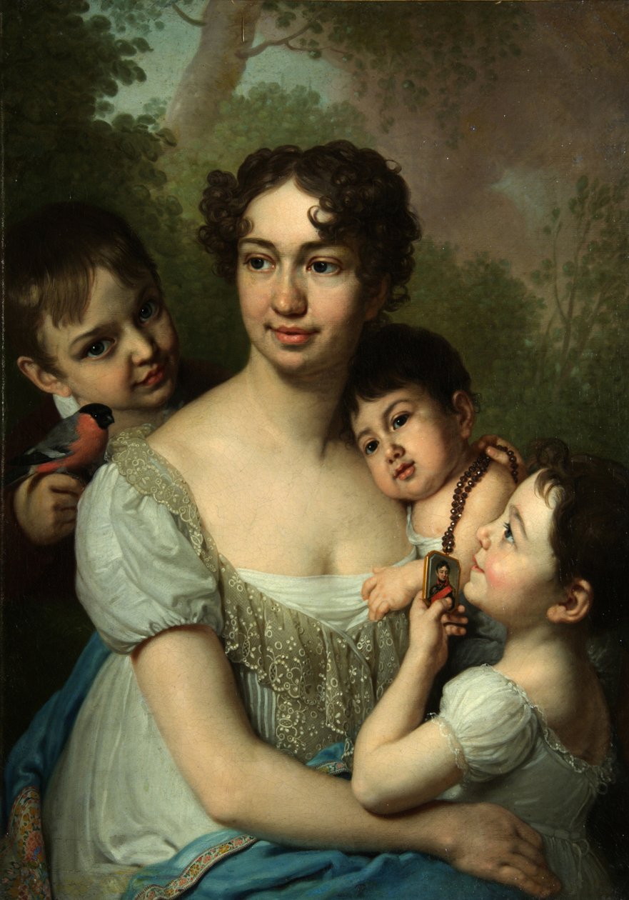 Porträt von Yelena Balashova mit Kindern, um 1811 von Vladimir Lukich Borovikovsky