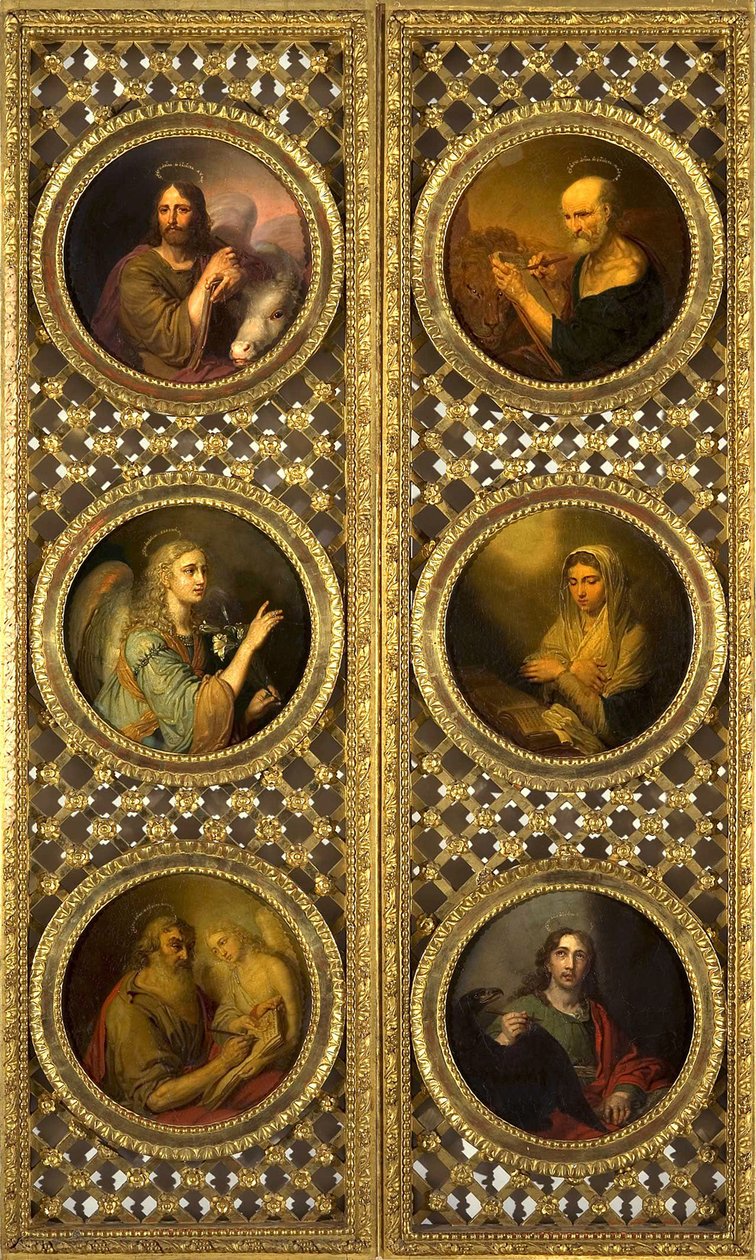 Königliche Türen mit Christus, der Jungfrau, dem Erzengel Gabriel und den vier Evangelisten, 1804-09 von Vladimir Lukich Borovikovsky