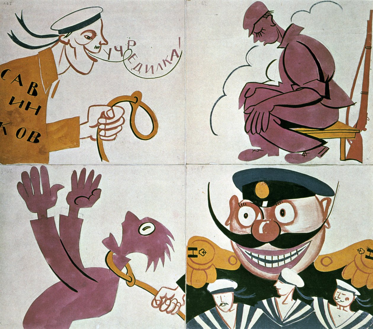 Karikatur gegen die Konstituierende Versammlung von Vladimir Mayakovsky