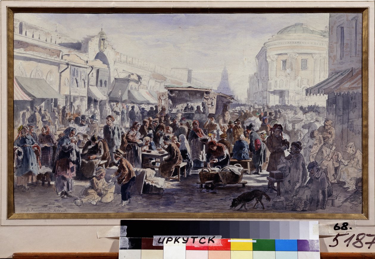 Der Flohmarkt in Moskau (Russland) von Vladimir Yegorovich Makovski