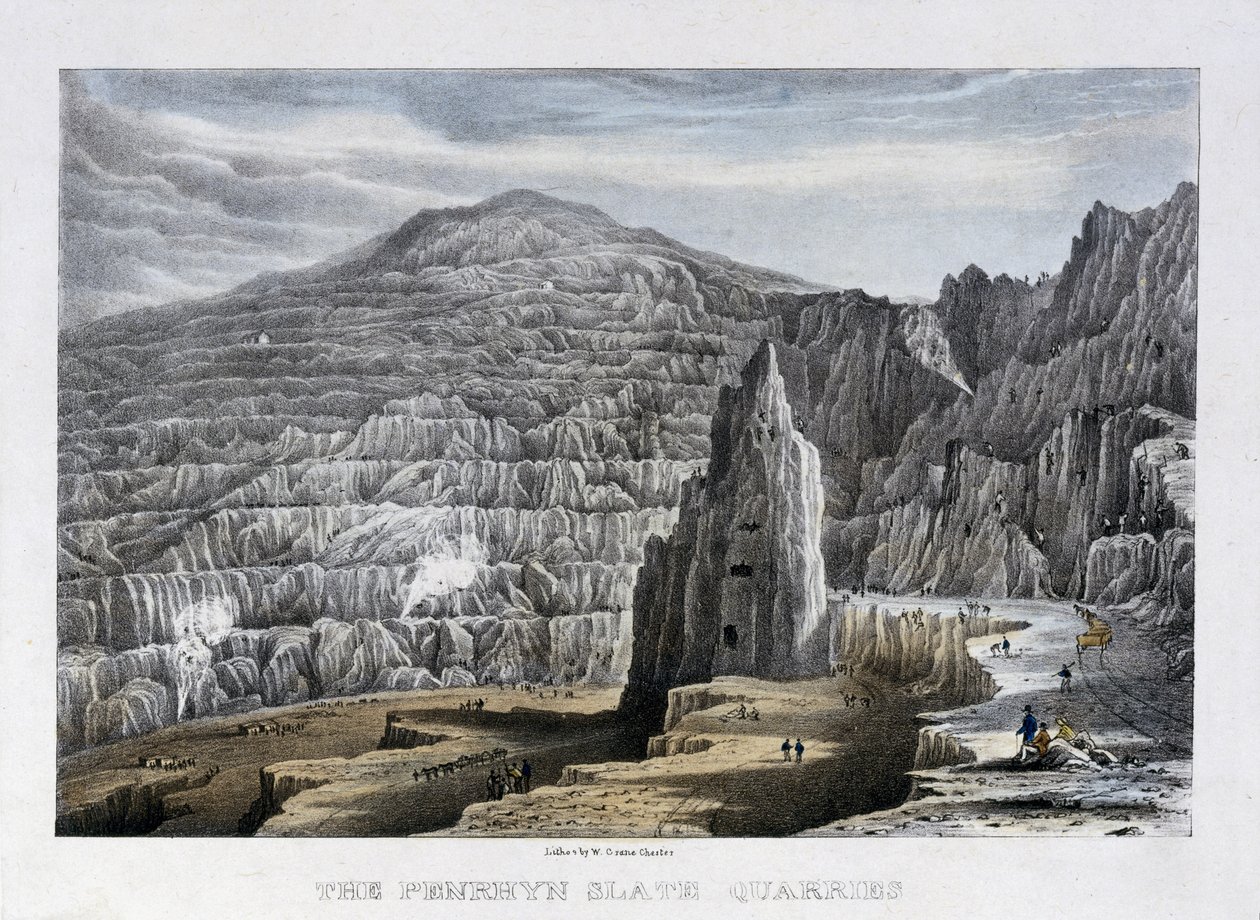 Die Penrhyn-Schieferbrüche, 1842 von Walter Crane