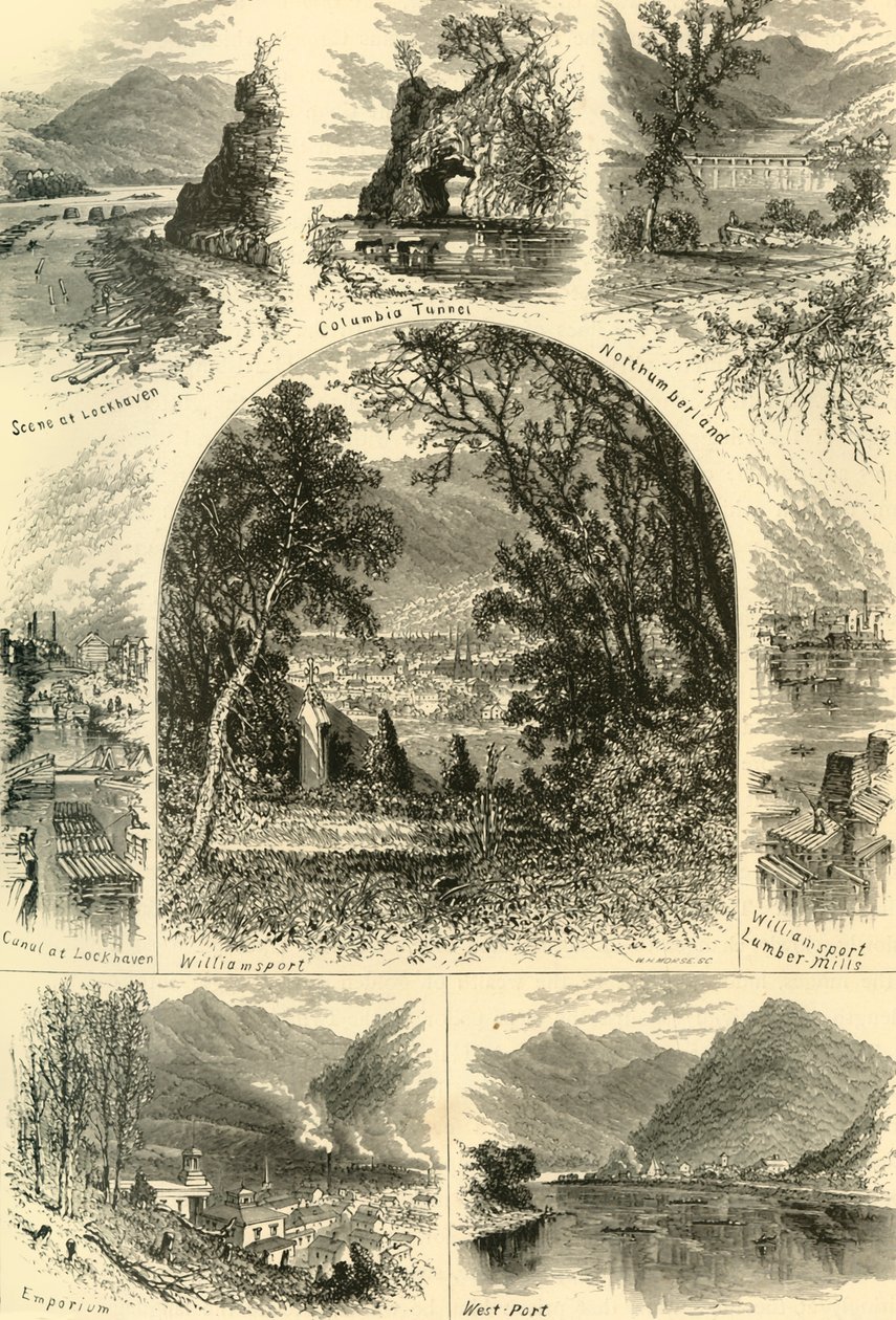 Szenen am Susquehanna, 1874 von W.H. Morse