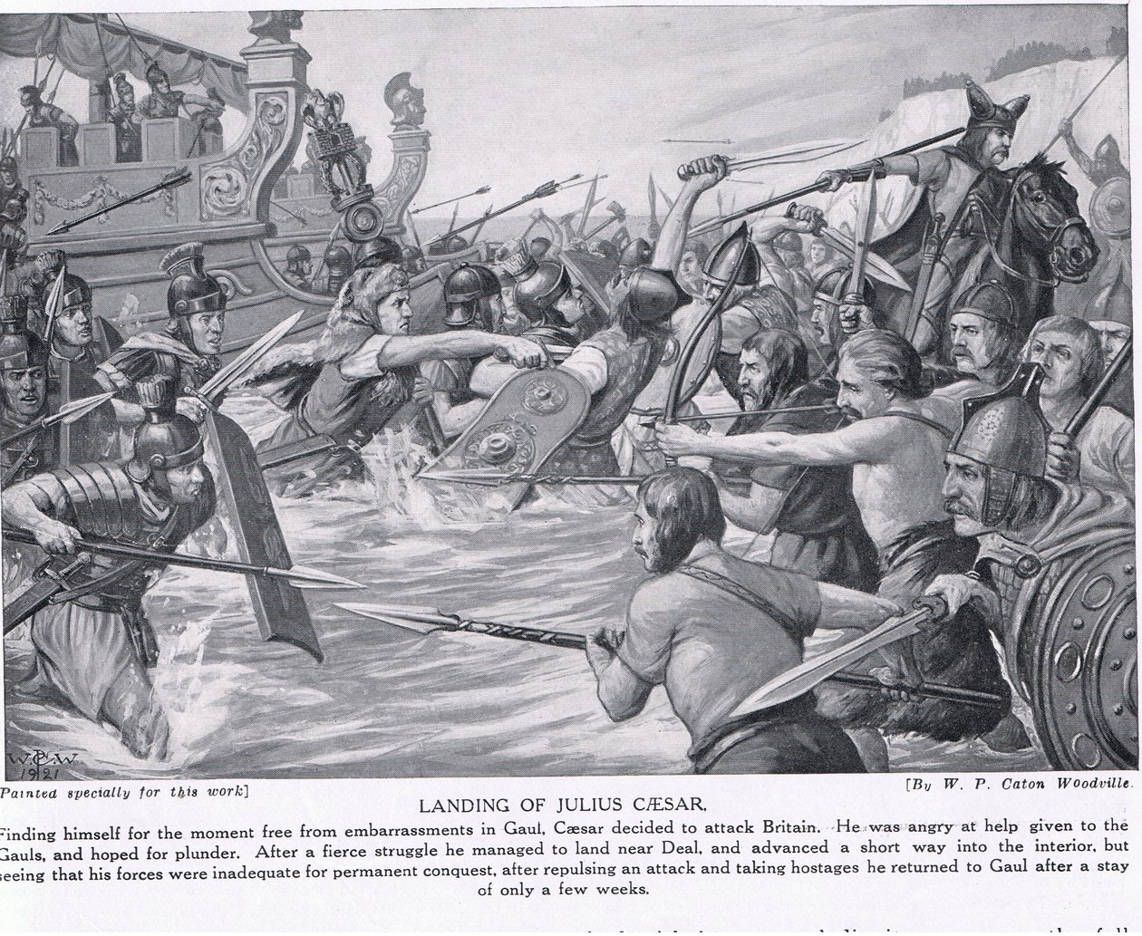Landung von Julius Caesar, Illustration aus 