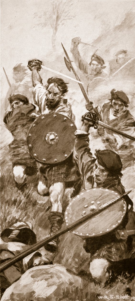Die Highlander in der Schlacht von Killiecrankie, 27. Juli 1689 von W.R.S. Stott