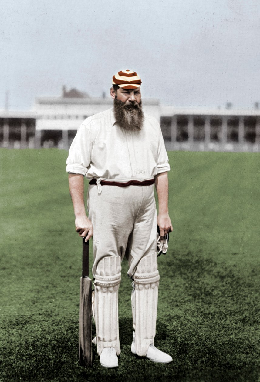 Dr. WG Grace, englischer Cricketspieler, spielt für den London County Cricket Club, ca. 1899 von William Albert Rouch
