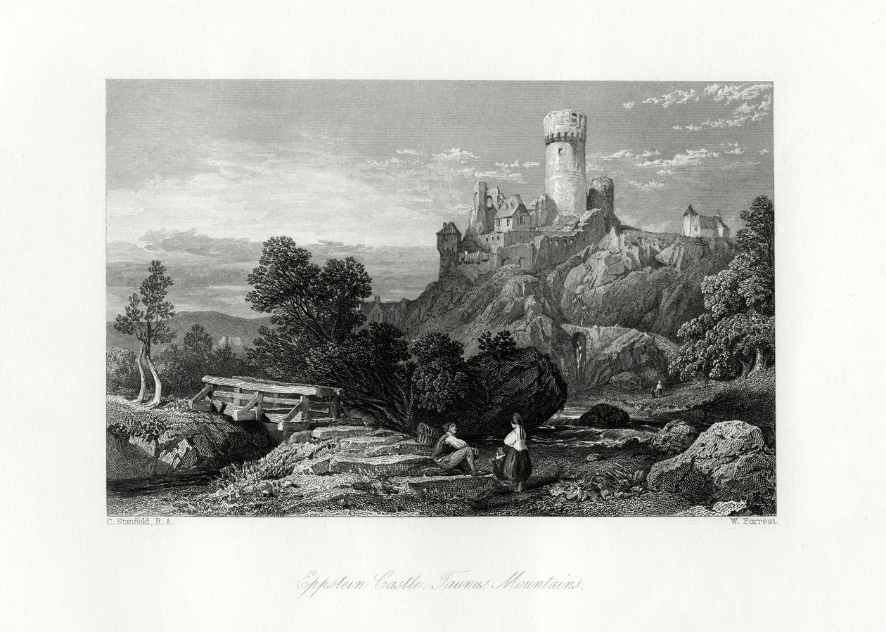 Burg Eppstein, Taunusgebirge, Deutschland, 19. Jahrhundert von W. Forrest
